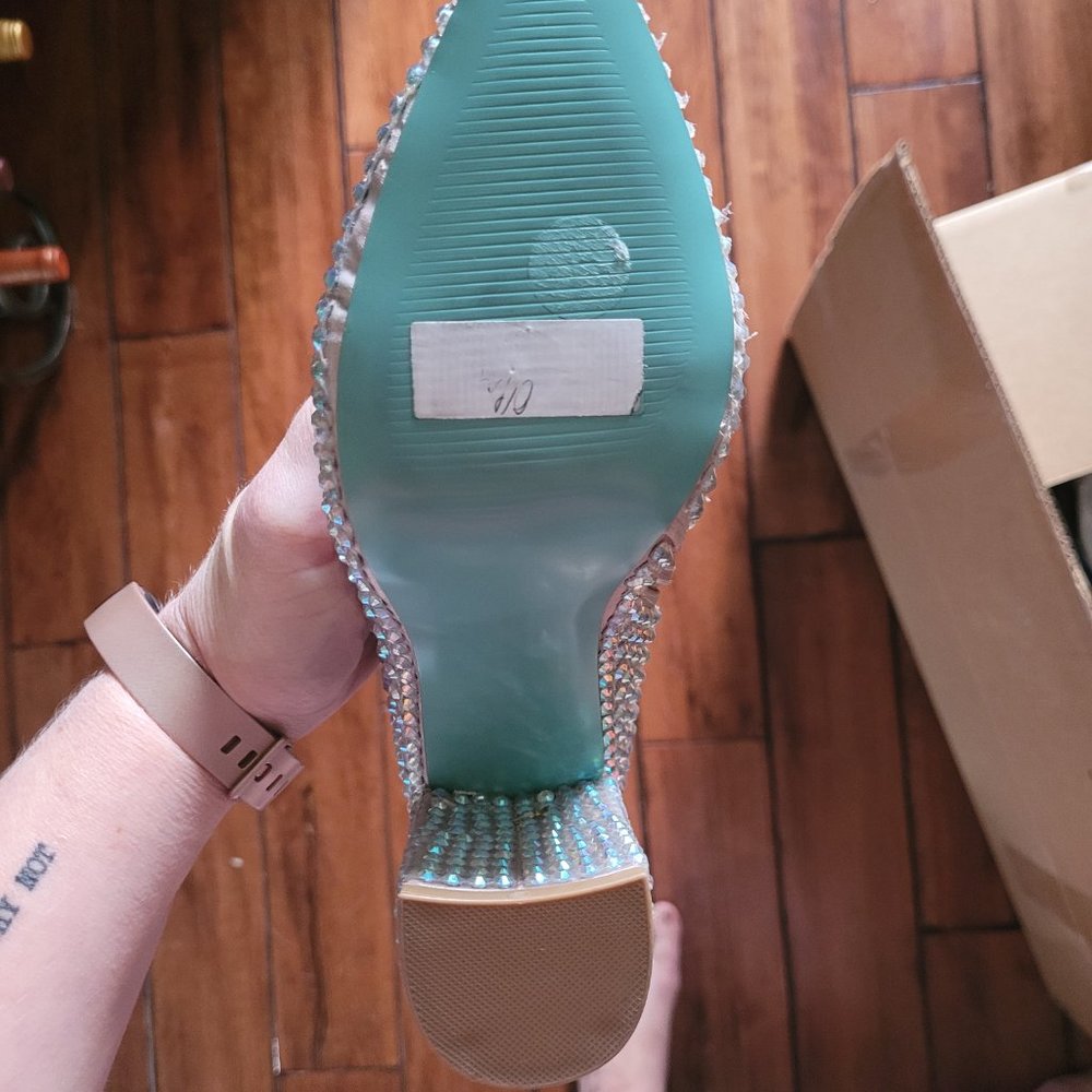 Never worn Betsy Johnson Farrah Knee High Rhinestone Boots - Picture 4 of 9